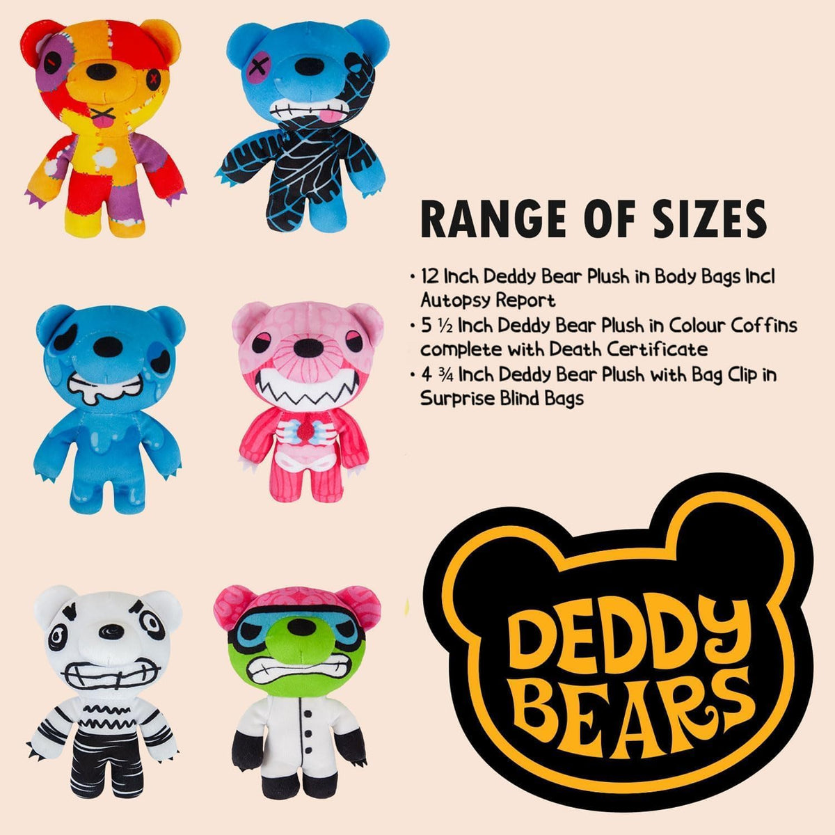 Skidmark Halloween Plush Deddy Bears Coffin - 15cm Series 3