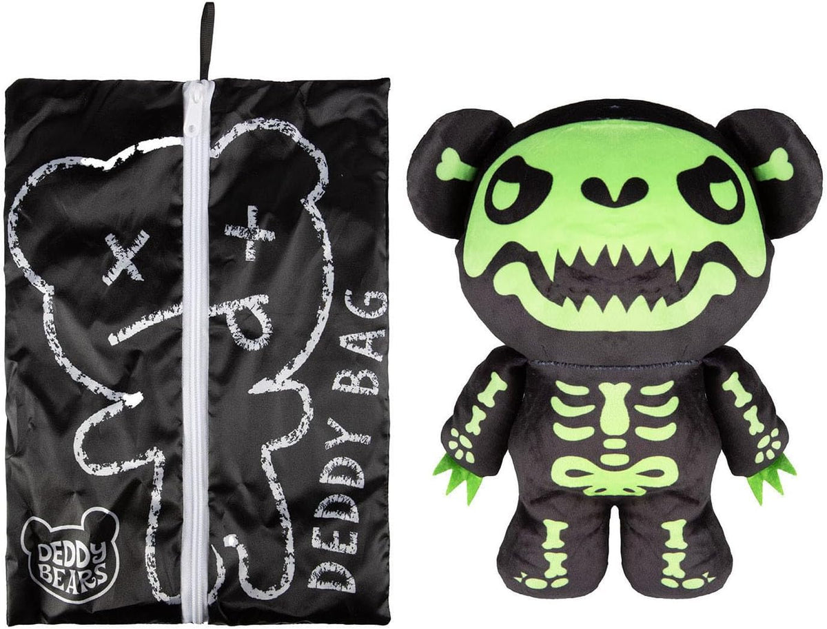 Bones Halloween Plush Deddy Bear Zip Body Bag 30cm