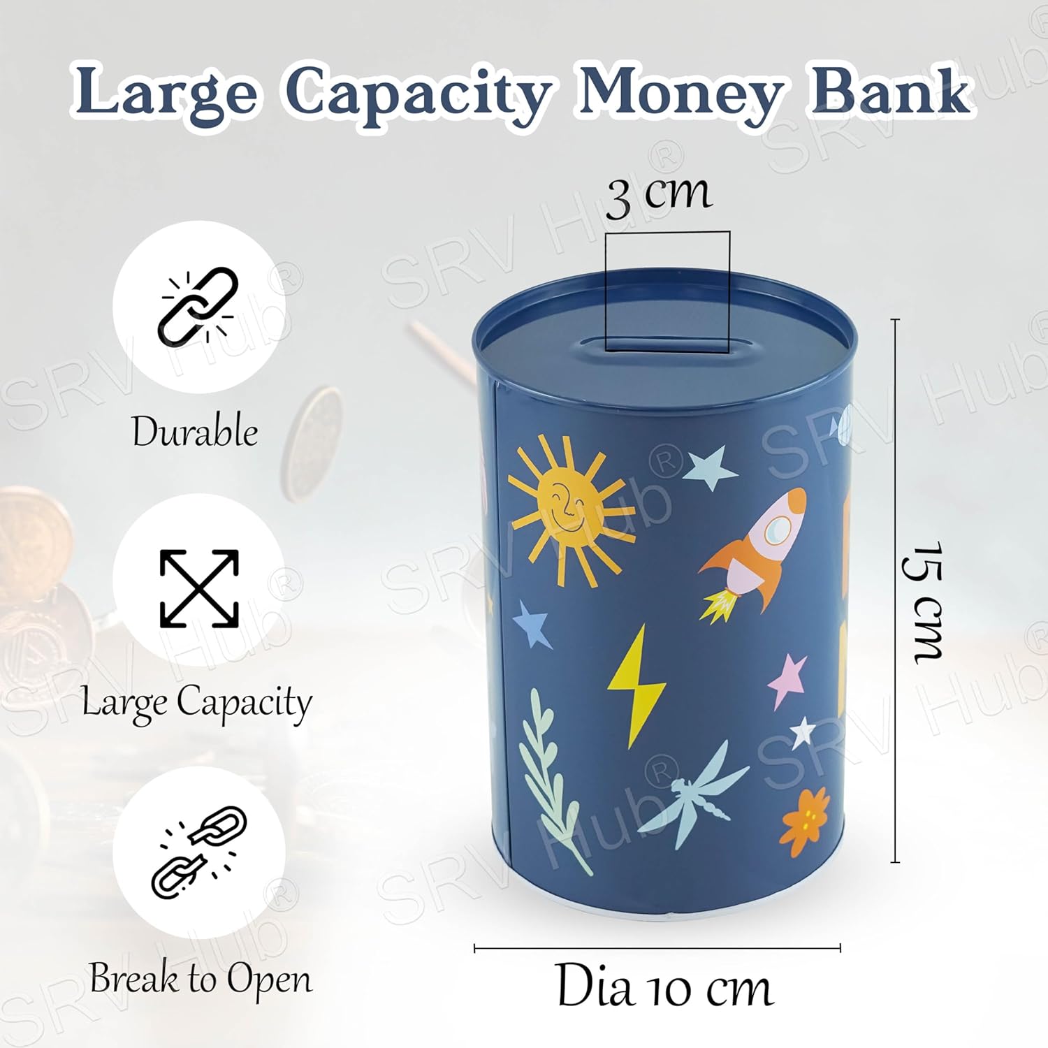 Character Metallic Money Savings Box for Kids