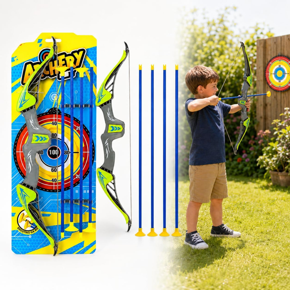 Kids Archery Set, Bow & Suction Cup Arrows