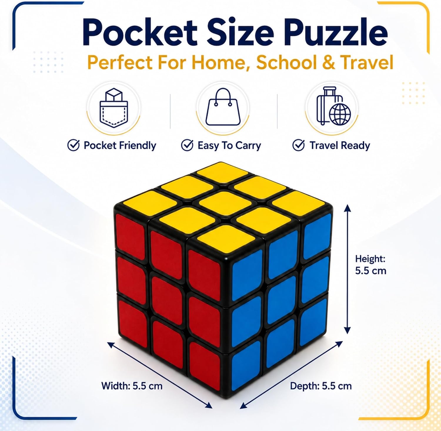 5.5cm Magic Cube Puzzle Brain Teaser Toy