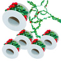 Pack of 5 (2.7m Green Holly & Berries Garland Tinsel)