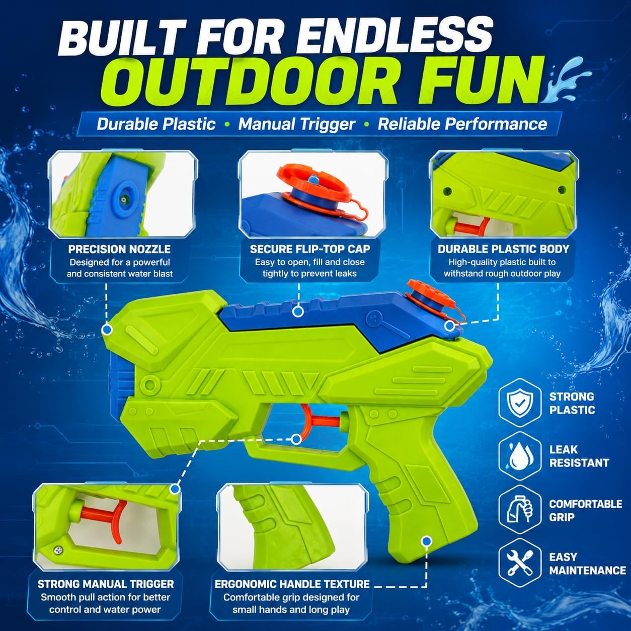 Kids Water Pistol 20cm with 250ml Tank