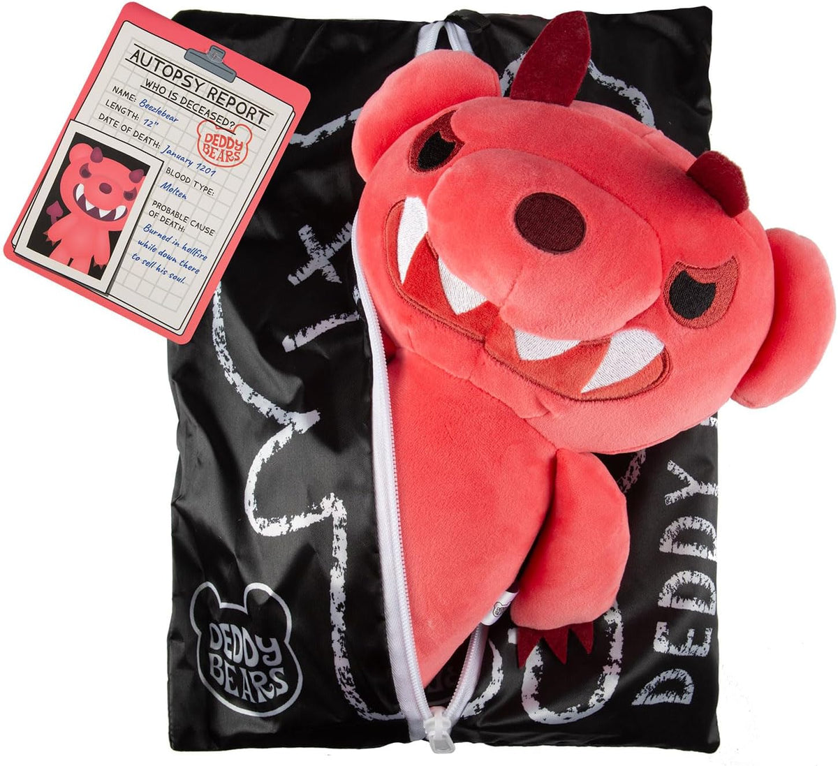 Beezlebear Halloween Plush Deddy Bear Zip Body Bag 30cm