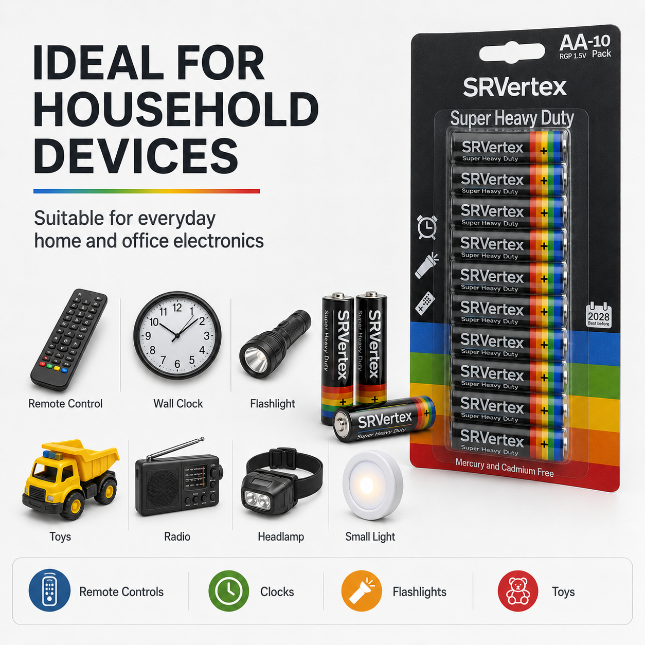 AA Heavy Duty Batteries – 10 Pack