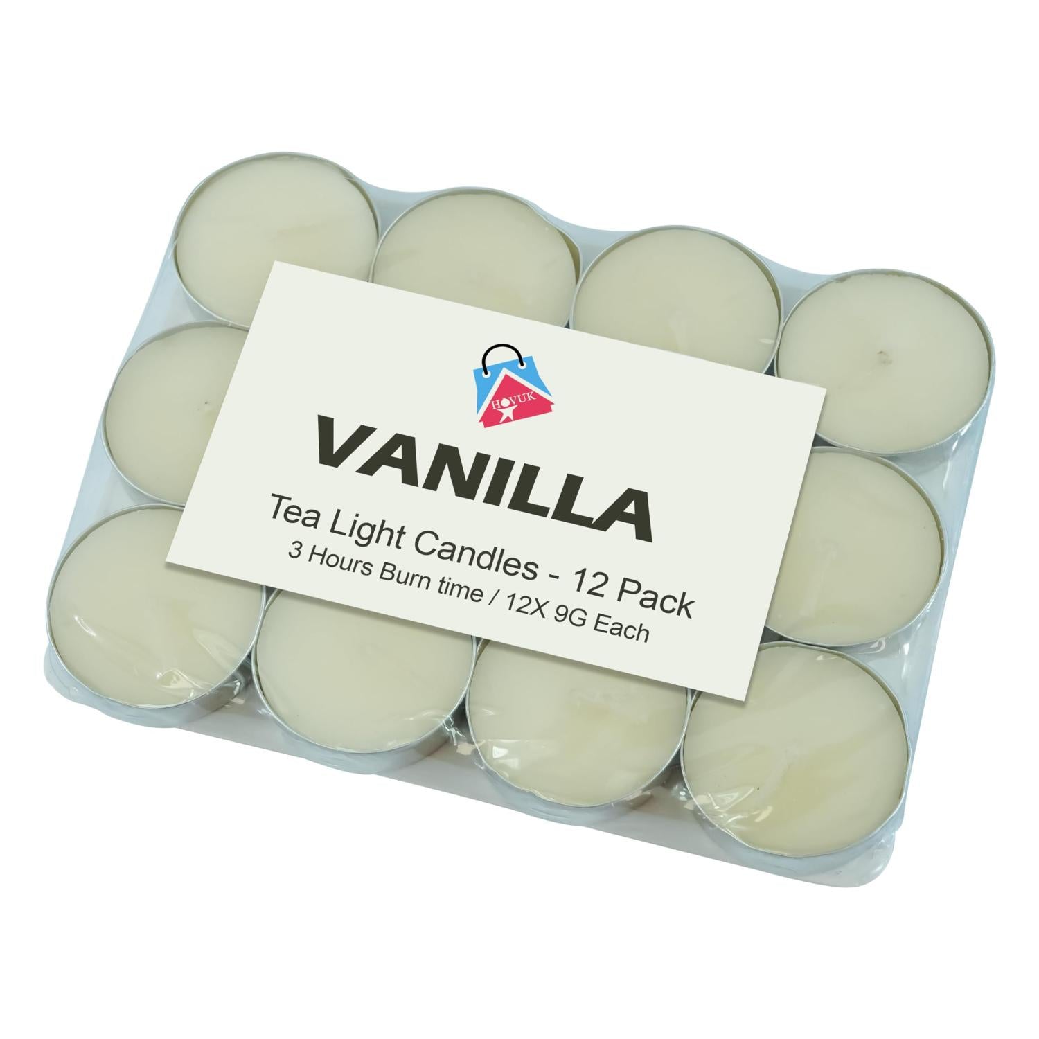 Wax Tea Light Candles Long Burn Unscented & Scented Assorted Packs