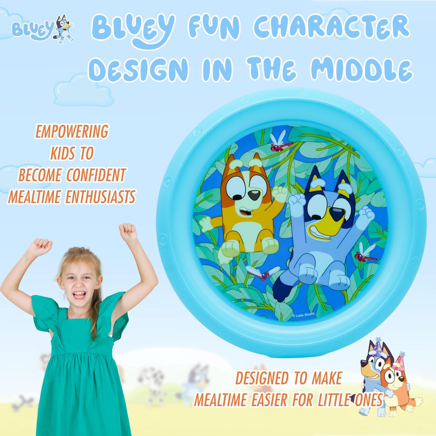 Kids 21.5cm BPA-Free Plastic Plate Reusable Round Snack Plate