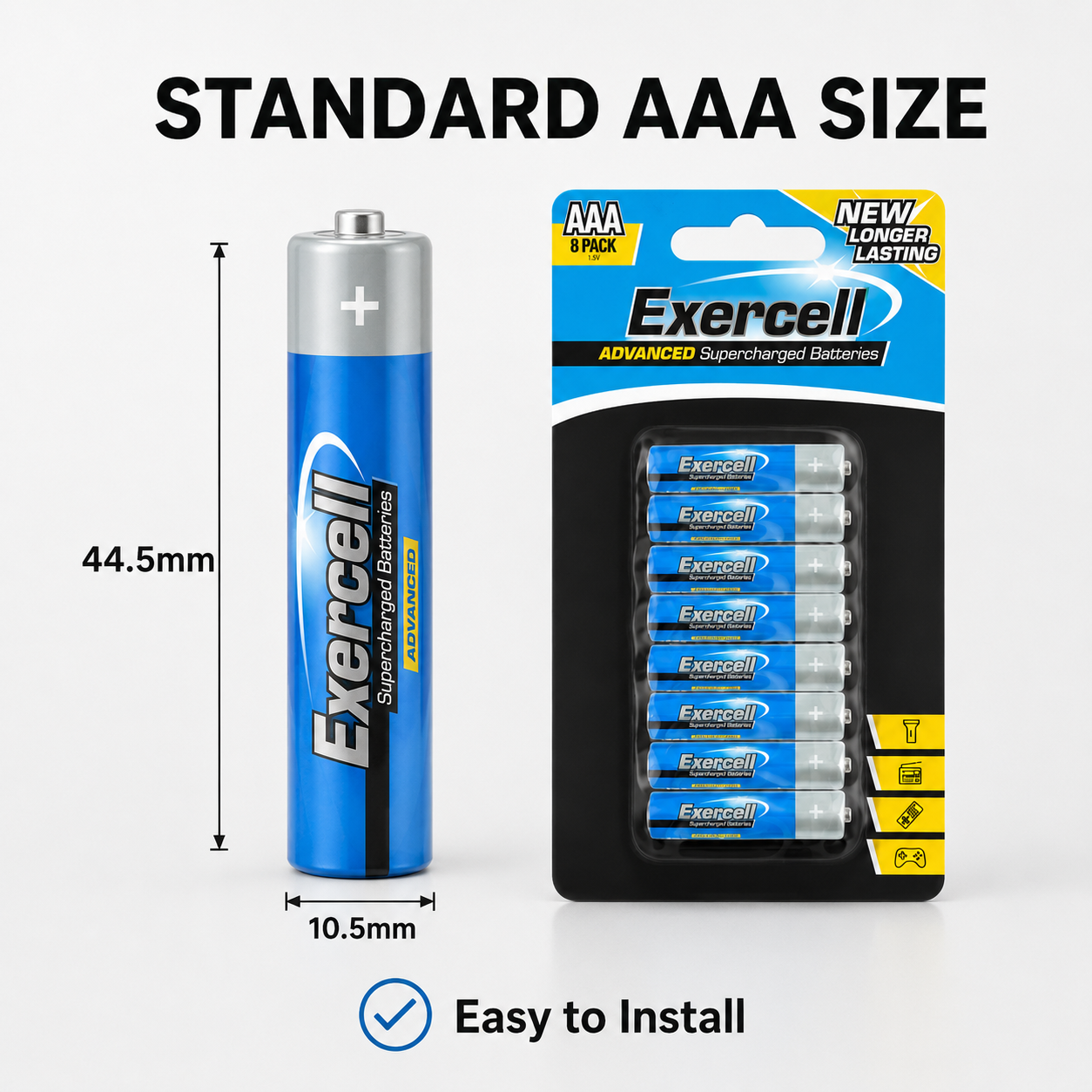 AAA Super Charged Batteries - 8Pk