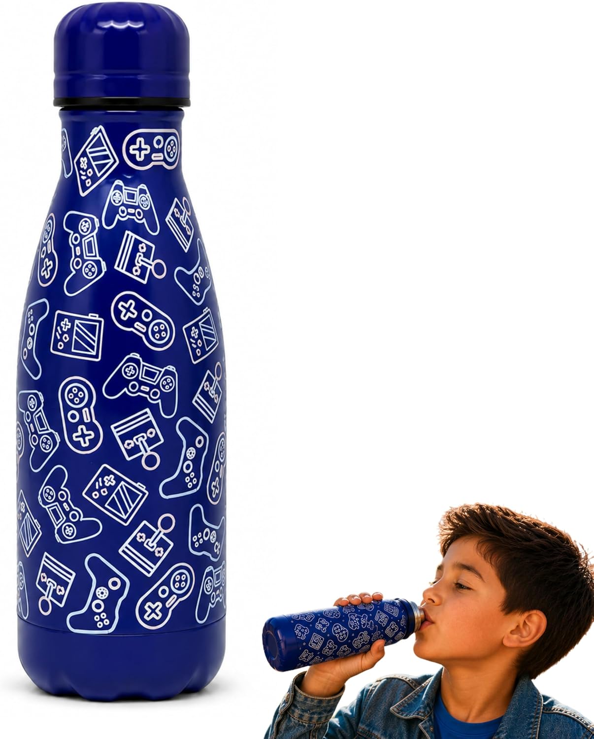 350ml Boys Insulated Metal Water Bottle