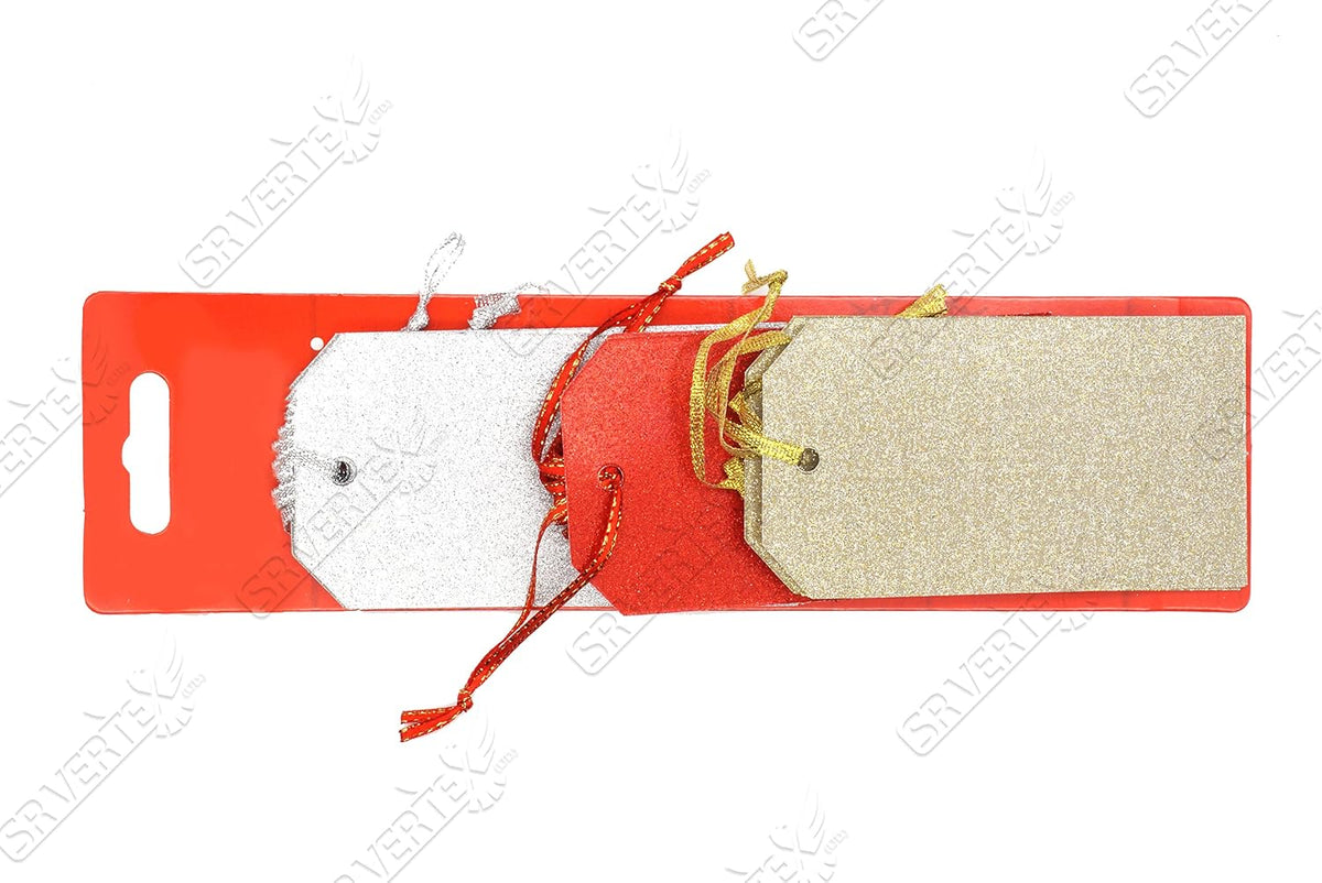 18Pcs Glitter Christmas Gift Tags with Strings
