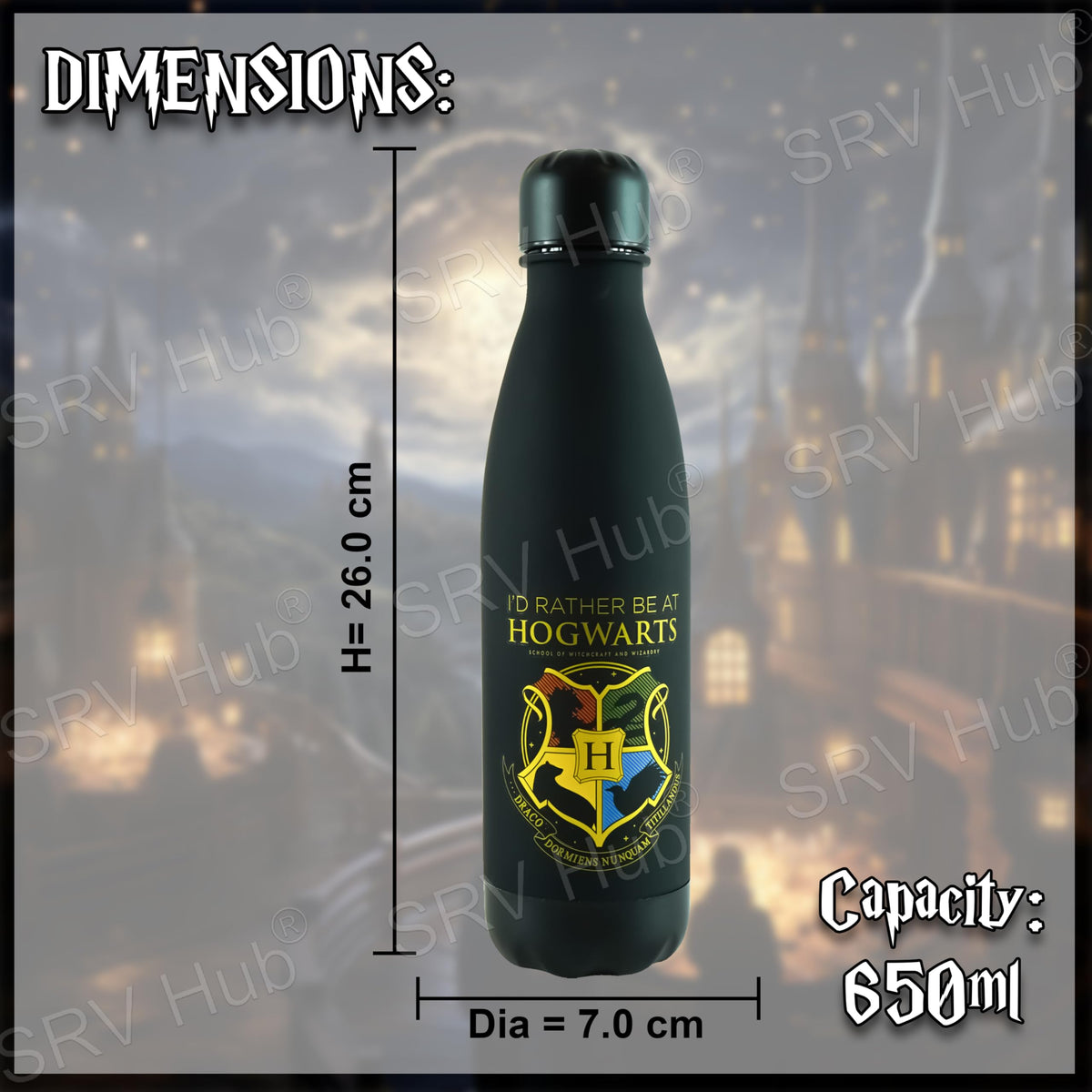 Harry Potter Black Kids Licensed 650ml Soft Touch Leak-Proof Water Bottle – view 2