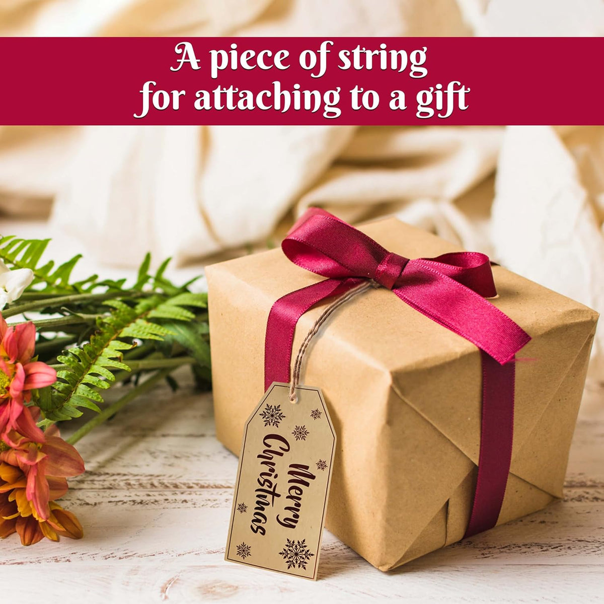 20Pcs Christmas Kraft Gift Tags with Jute String