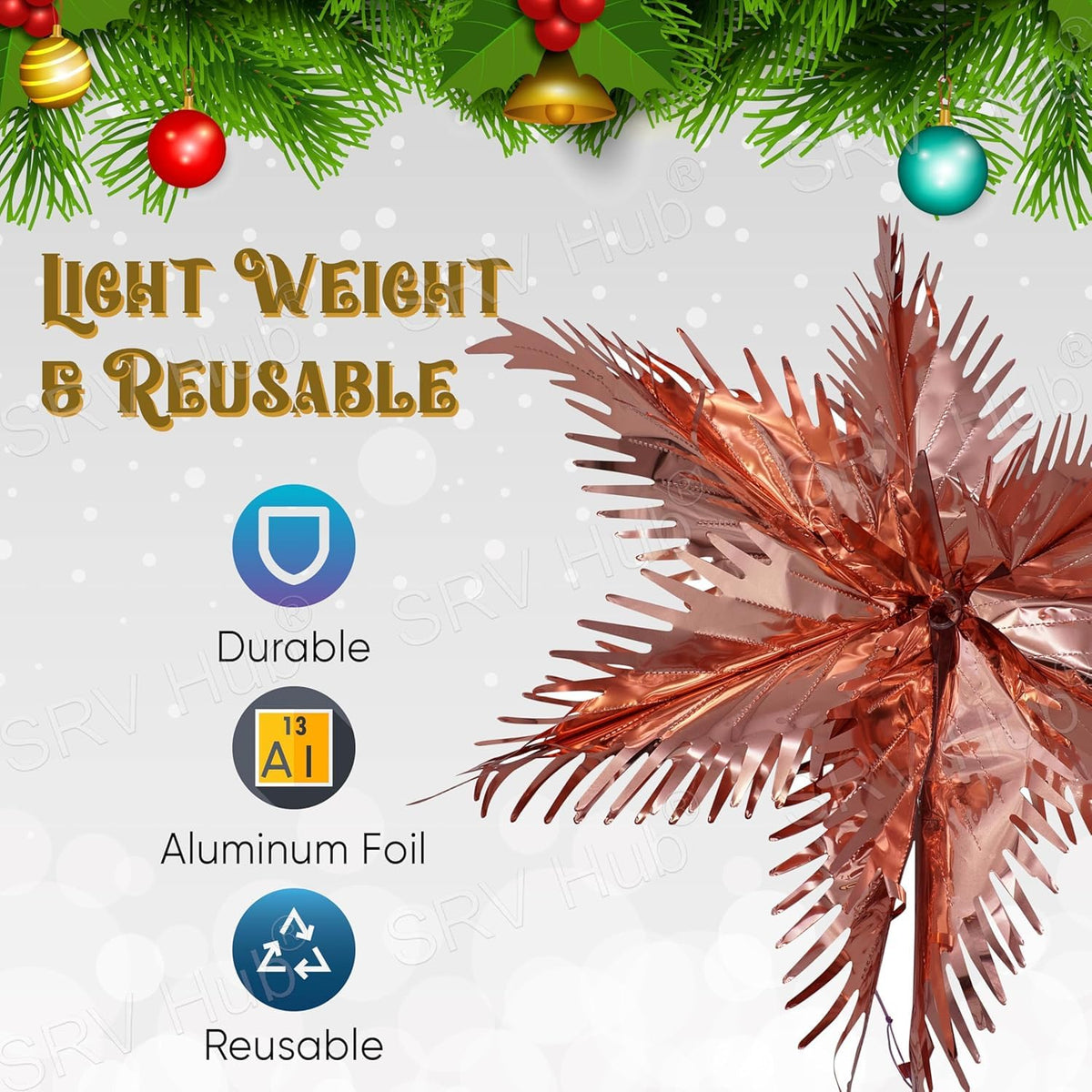 Foil Starburst Christmas Hanging Decoration 60cm