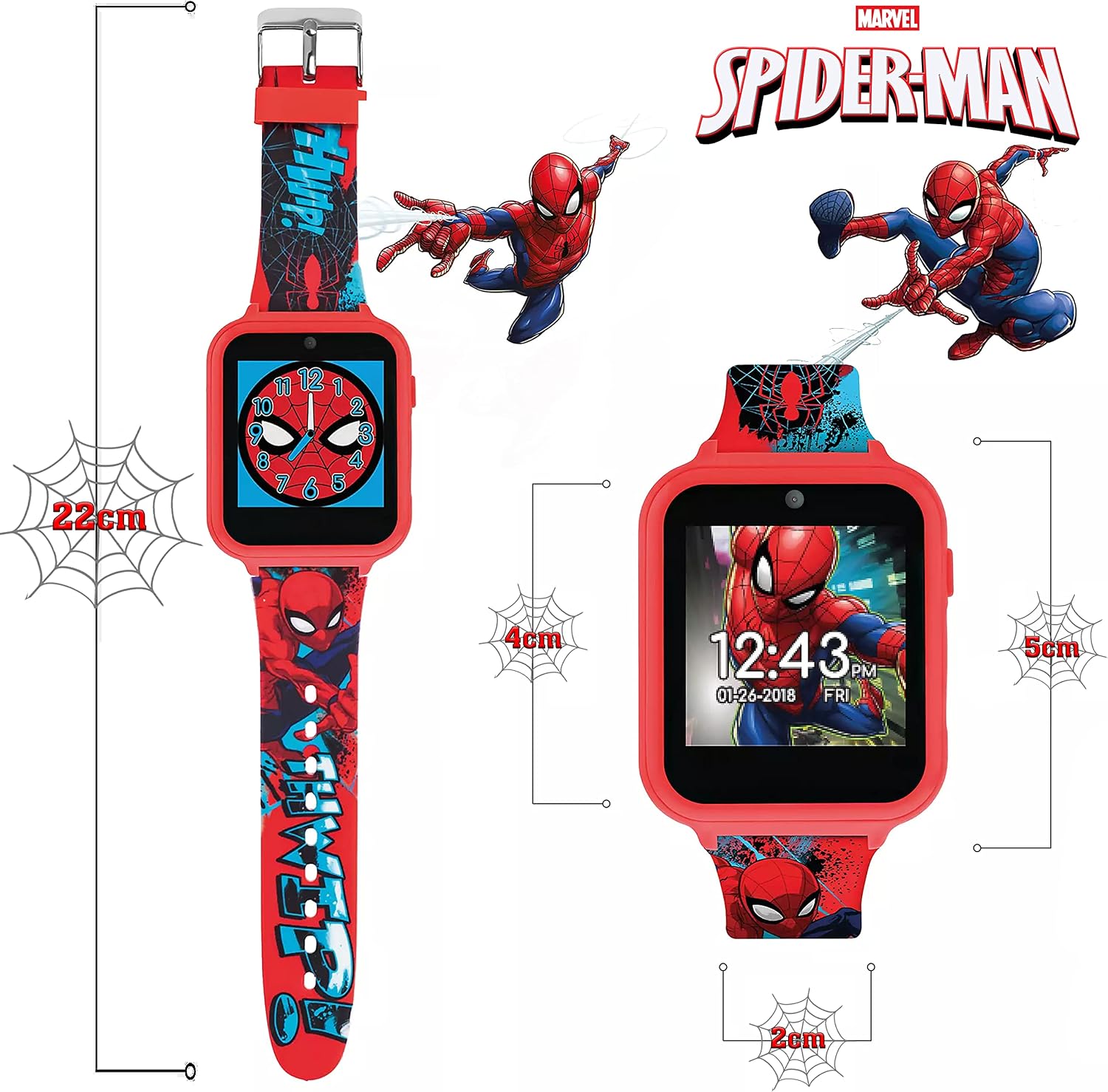 Spiderman Kids Interactive Smart Watch - 22cm