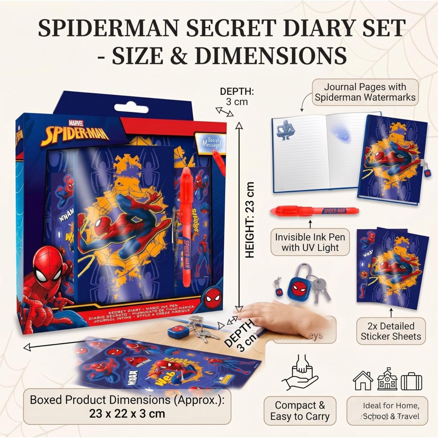 Kids Secret Diary & Magic Ink Pen Stationery Set - Assorted