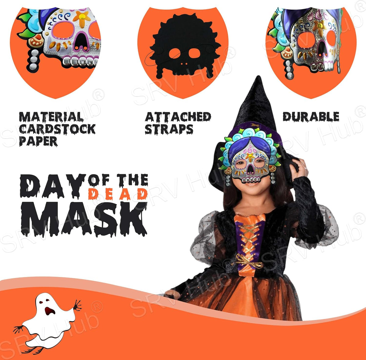 Halloween Costume Party Supplies Face Mask - 1x Random
