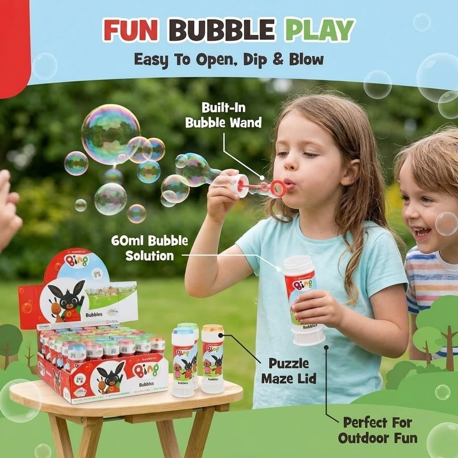 Bing 12Pcs Bubble Tubes with Wand