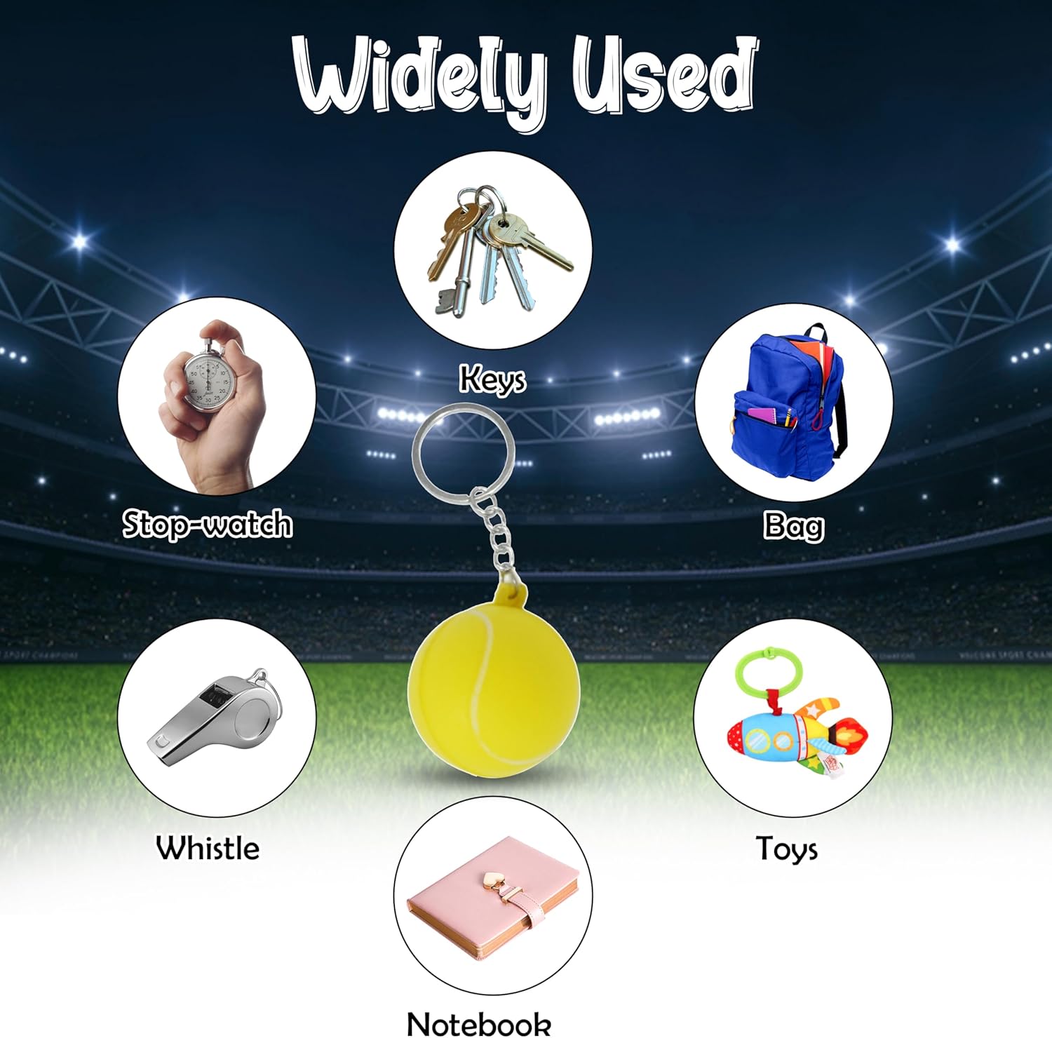 9cm Foam Sports Ball Keyring