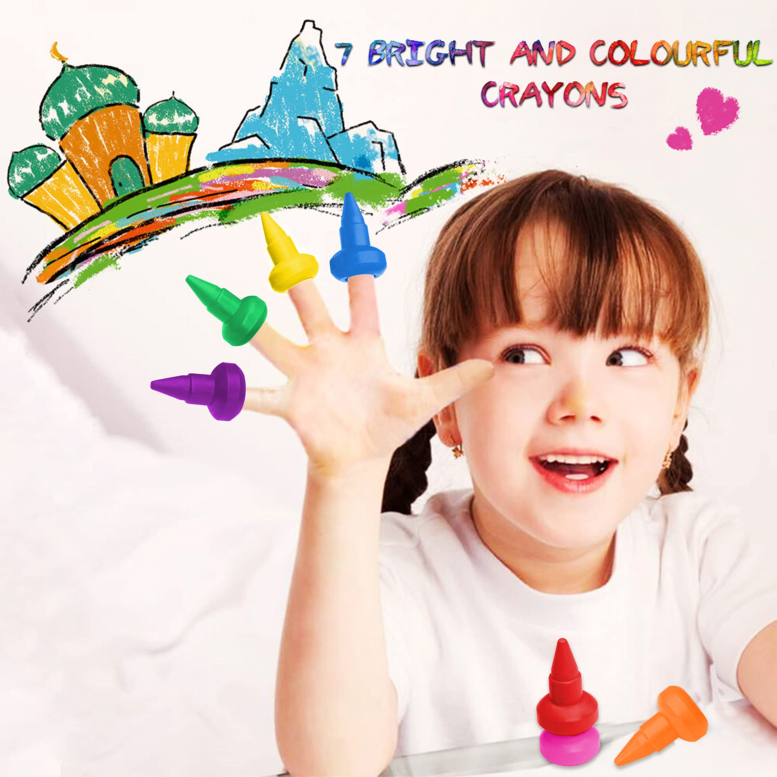 Kids Easy Grip Stackable & Non-Toxic Wax Crayons