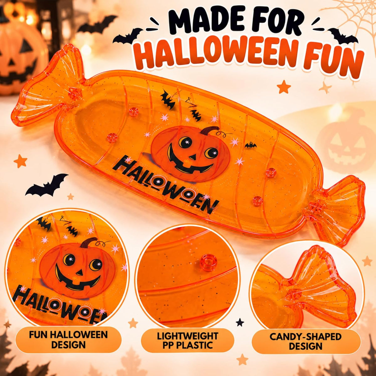 Halloween Candy Plate Orange 35cm