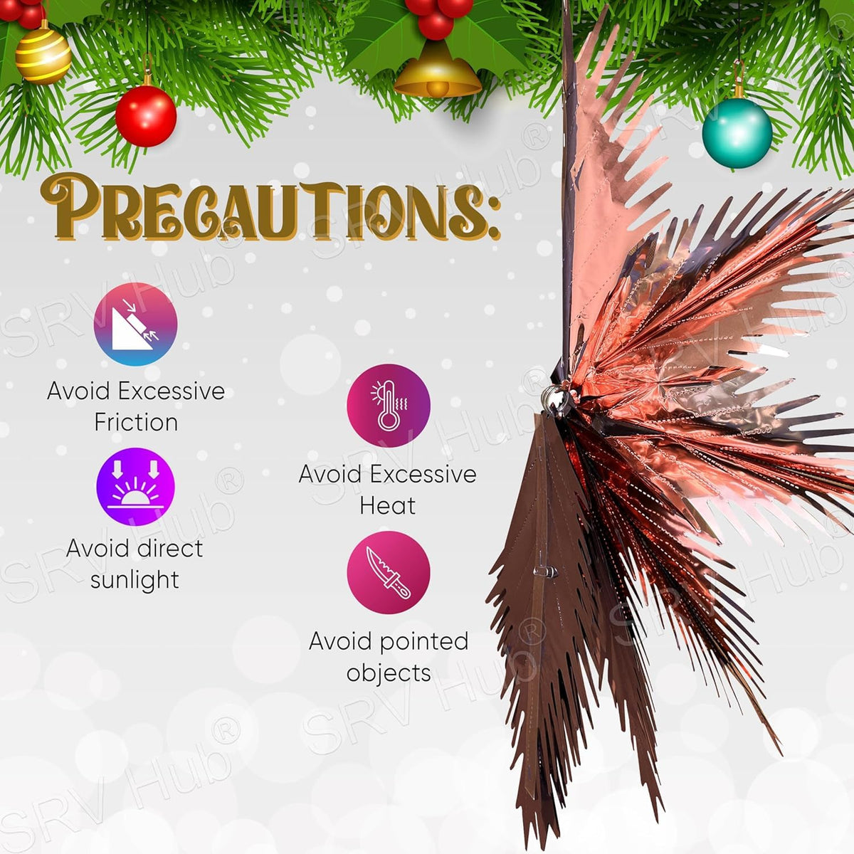 Foil Starburst Christmas Hanging Decoration 60cm