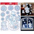 Christmas Glitter Window Stickers Snowman New (L)