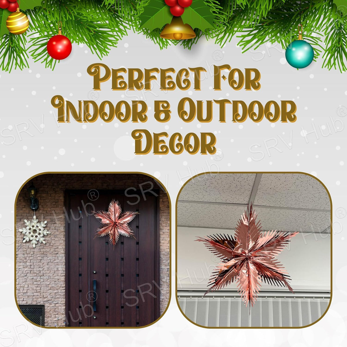 Foil Starburst Christmas Hanging Decoration 60cm