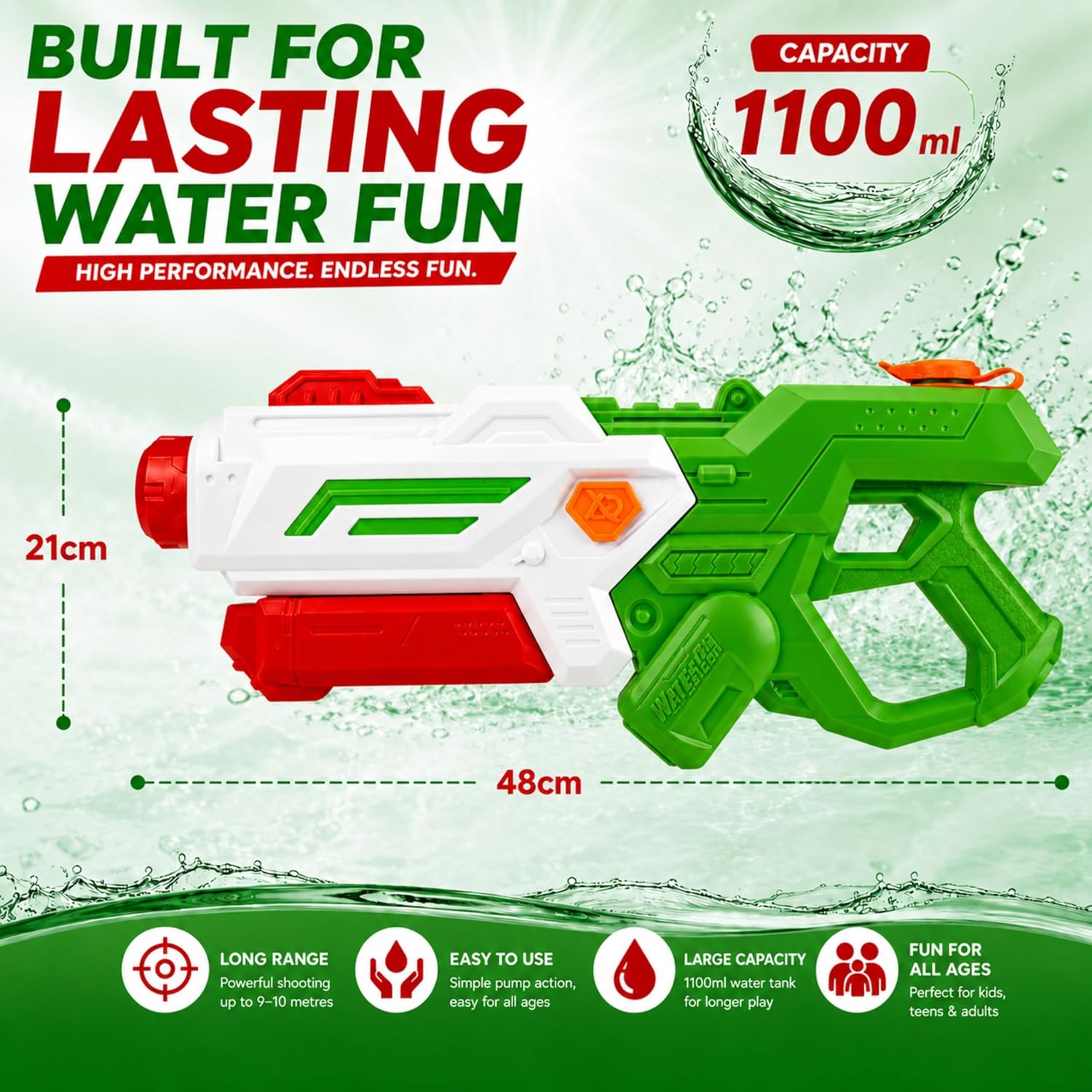 48cm Giant Jumbo Water Gun 1100ml