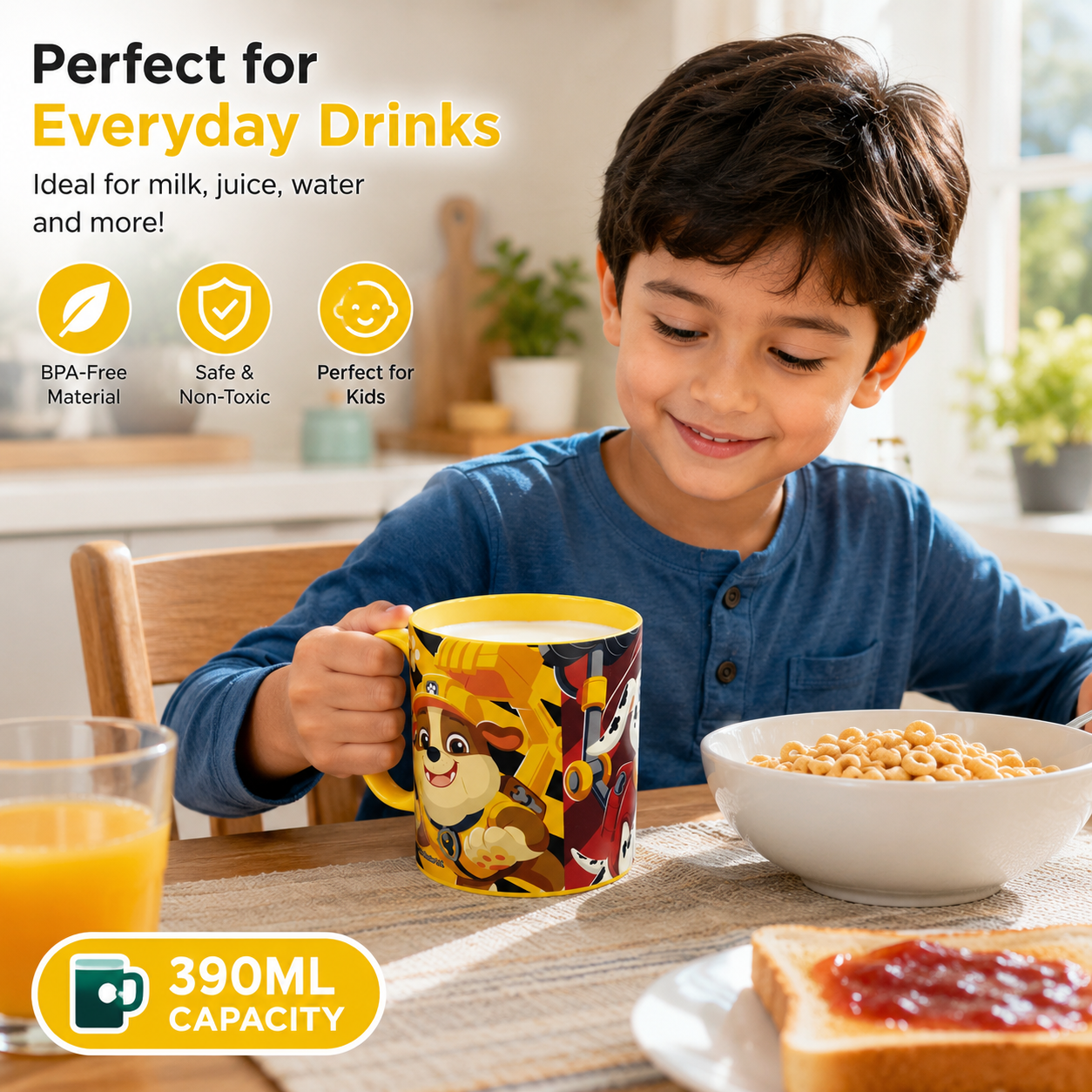 Kids Microwave Mug Reusable Plastic Cup - 390ml