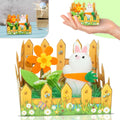 Easter Bunny and Flower Decorations with picket fence