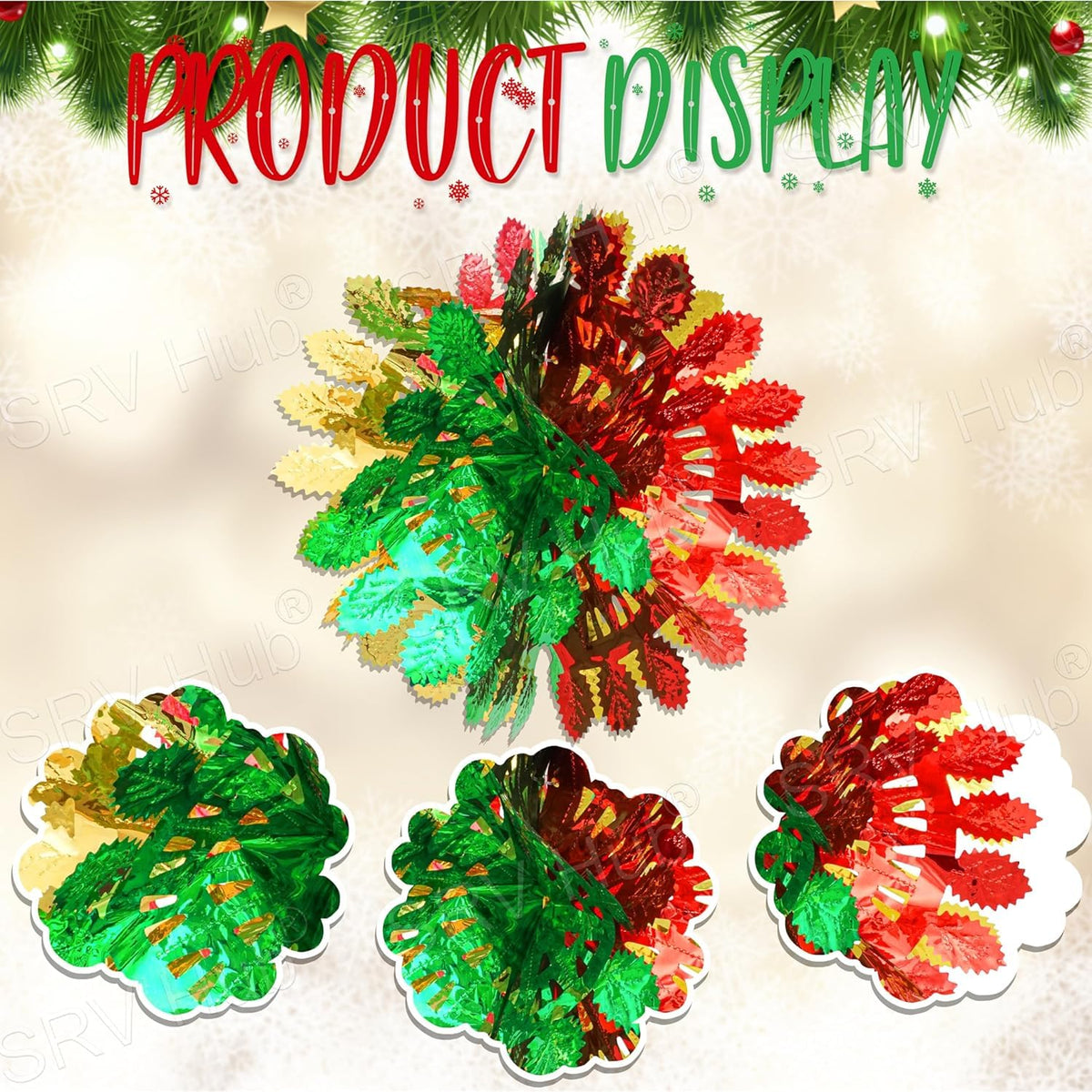 60cm Christmas Foil Hanging Decorations