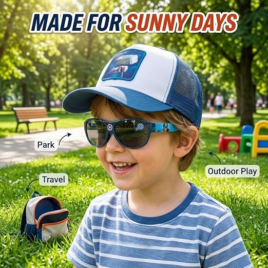2pcs Kids Cap & Sunglasses Set