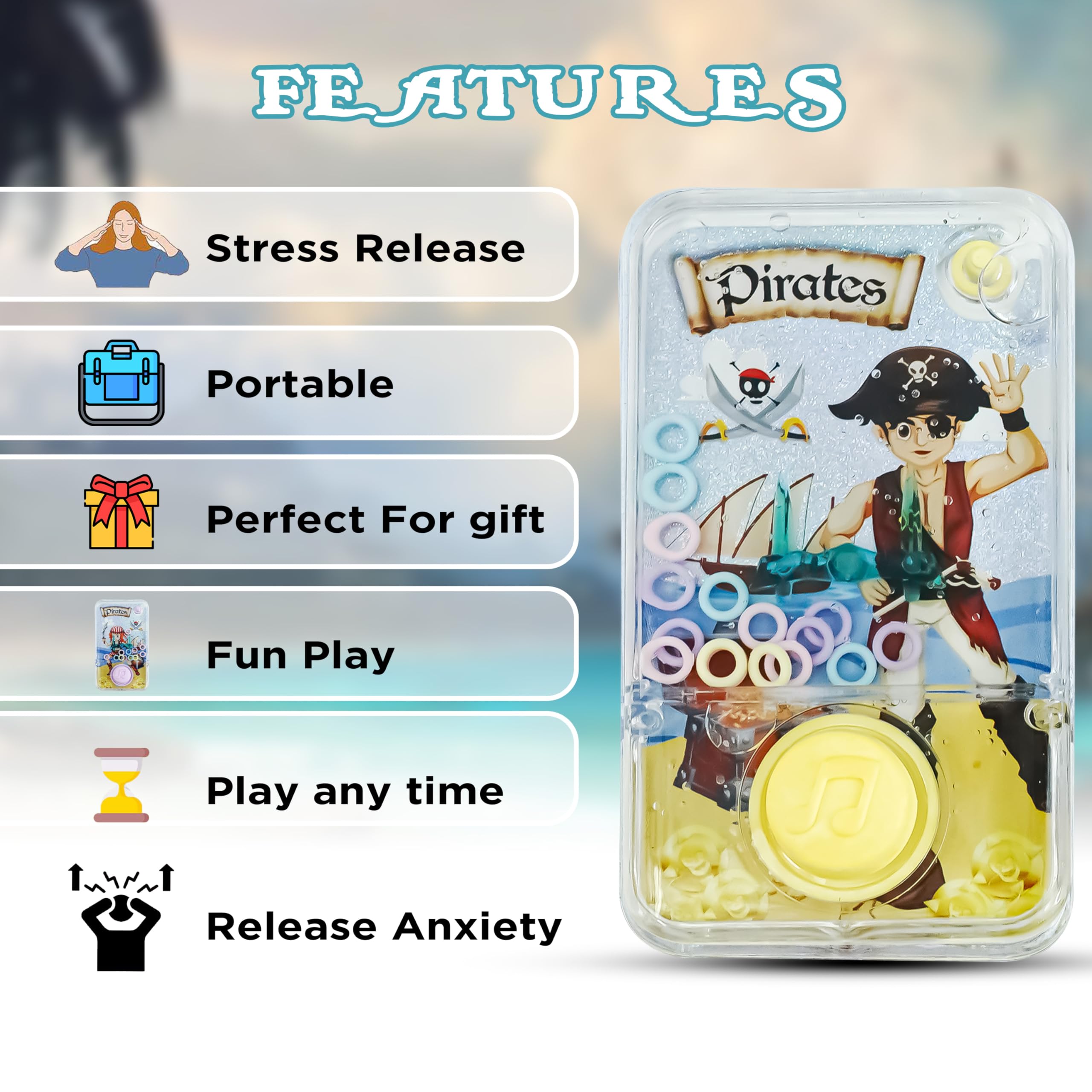 Mini Pirate Water Ring Toss Game 1x Random