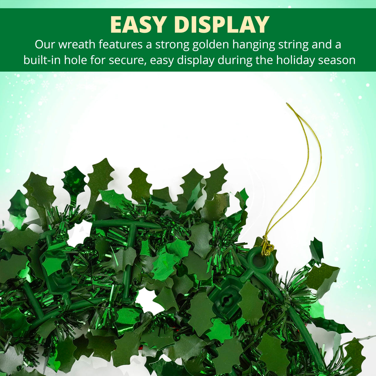 Christmas Home Door Tinsel Wreath 21cm