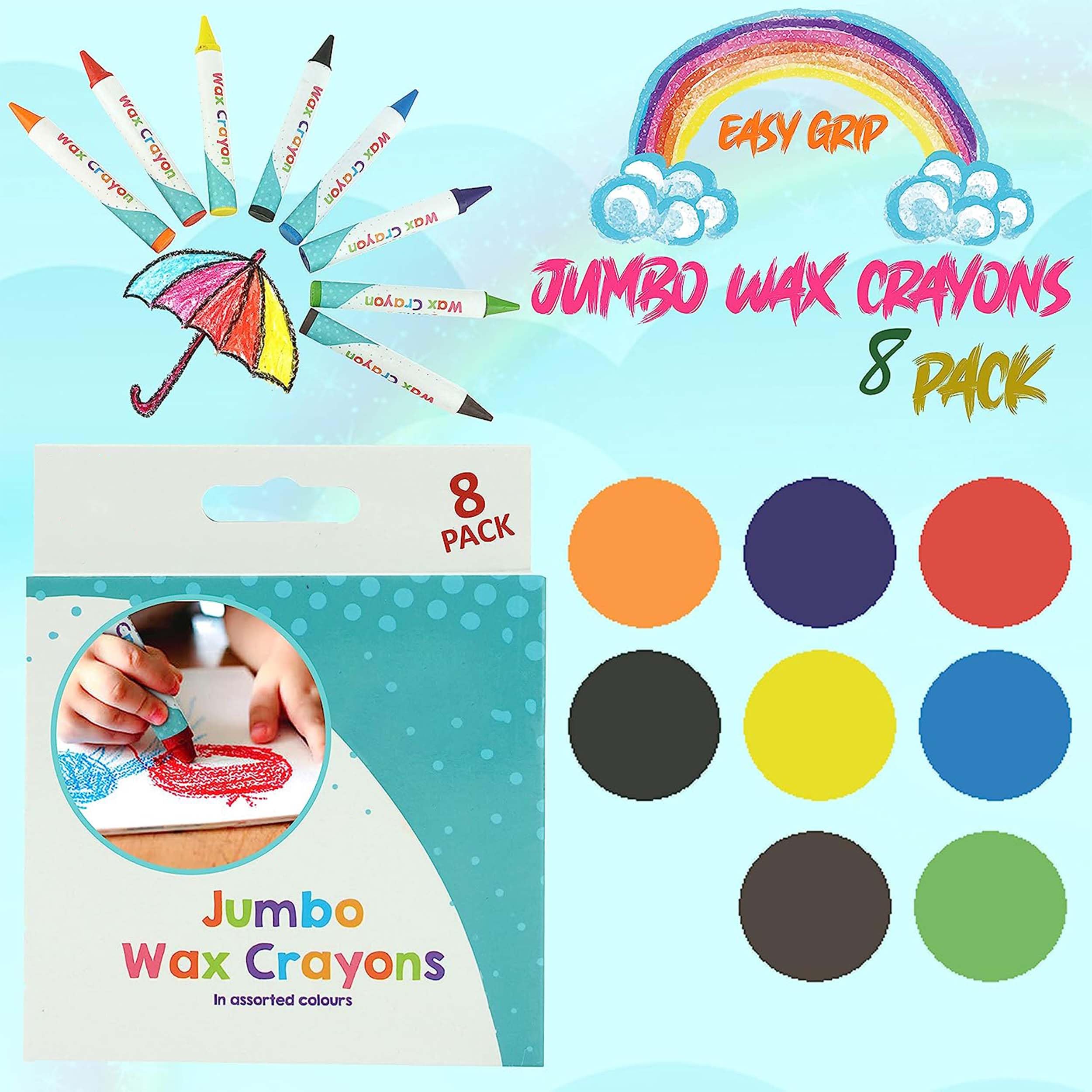 Washable & Easy Grip Jumbo Wax Crayons for Preschoolers