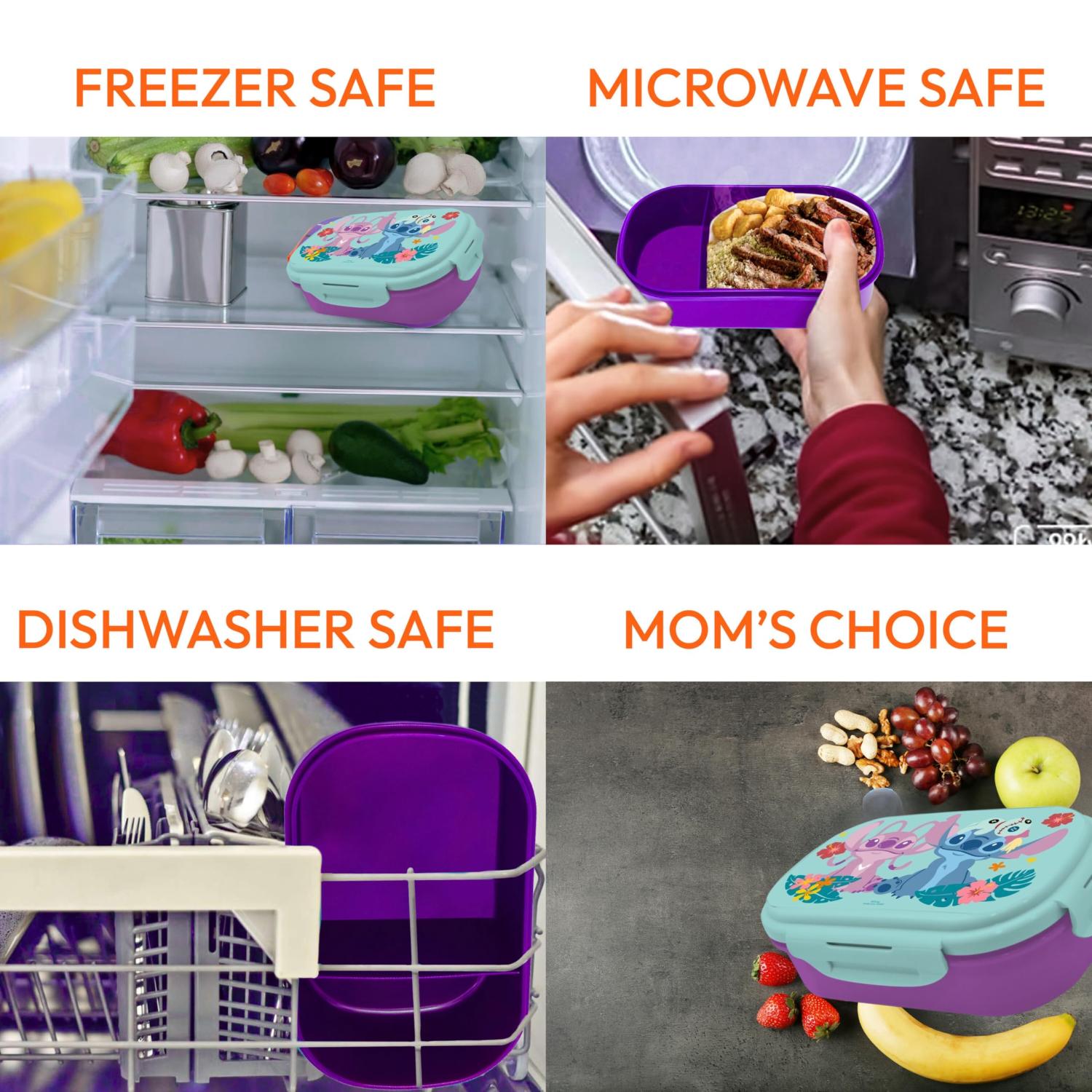 Kids BPA Free Plastic Lunch Box with Cutlery - Assorted
