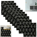 Pack of 10 Black Triangle Pattern Adhesive Wall Tile