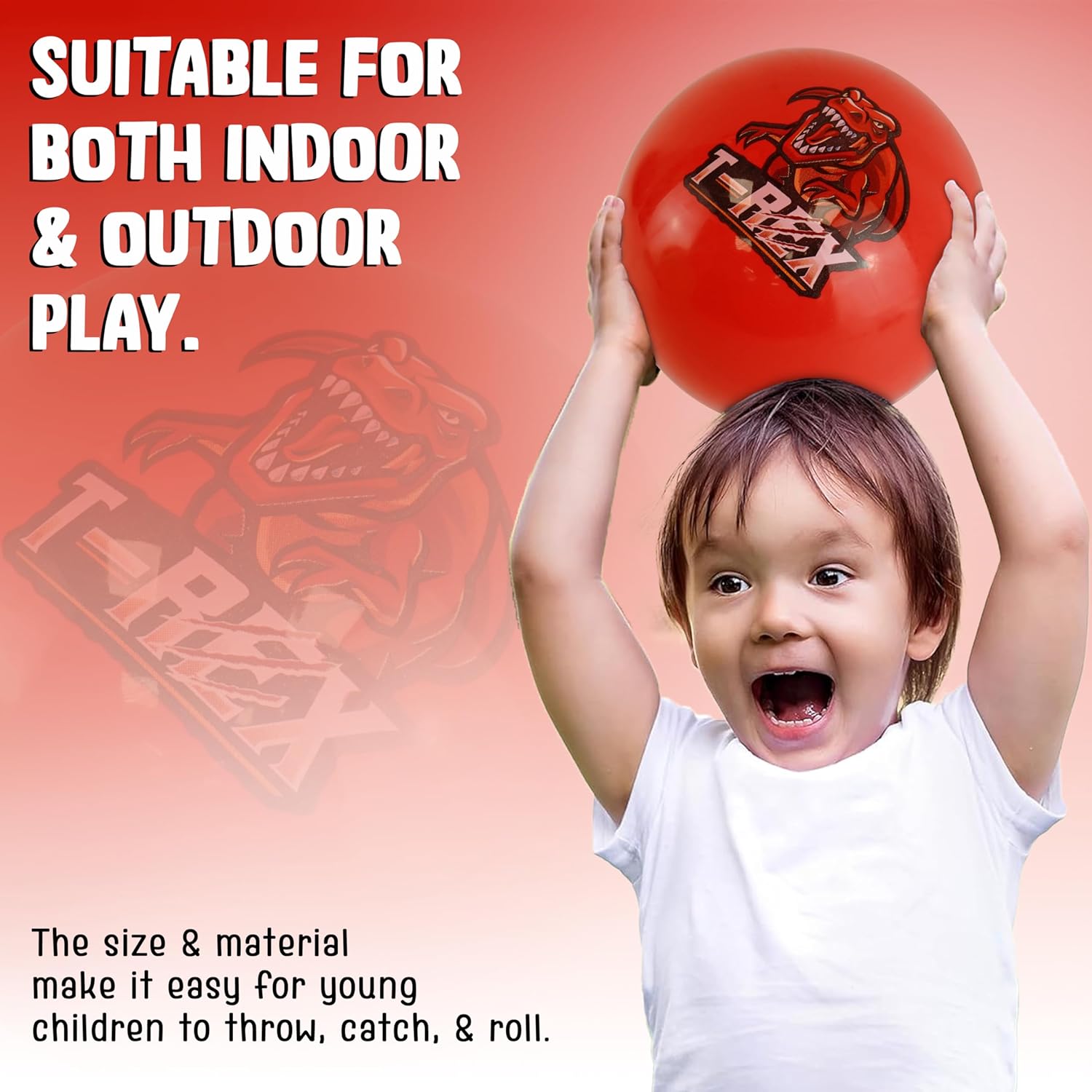 9in Inflatable Dinosaur Ball Random Colour
