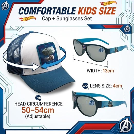 2pcs Kids Cap & Sunglasses Set