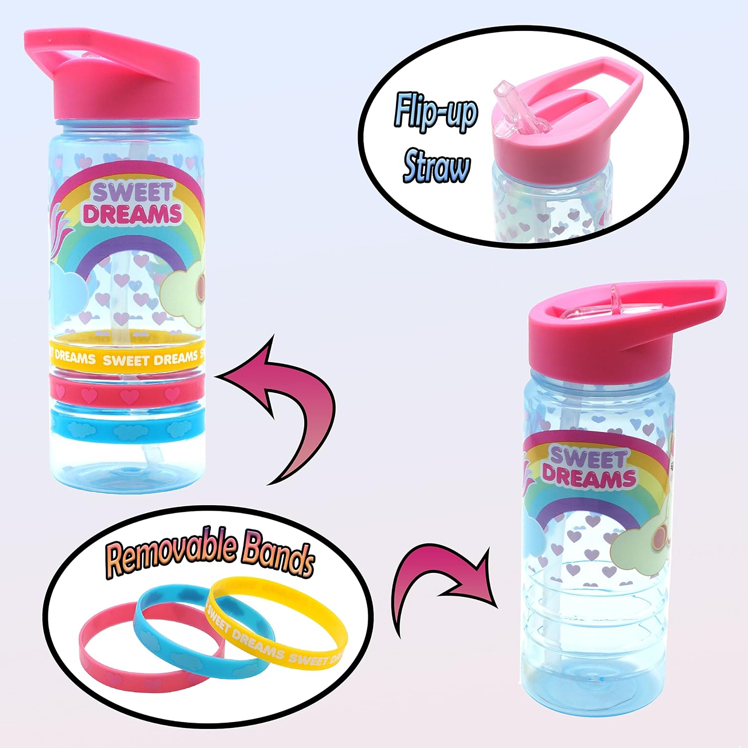 500ml Straw Sipper Kids Drink Bottle