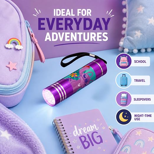 Disney Stitch 9 LED Mini Pink Flashlight 8.7cm
