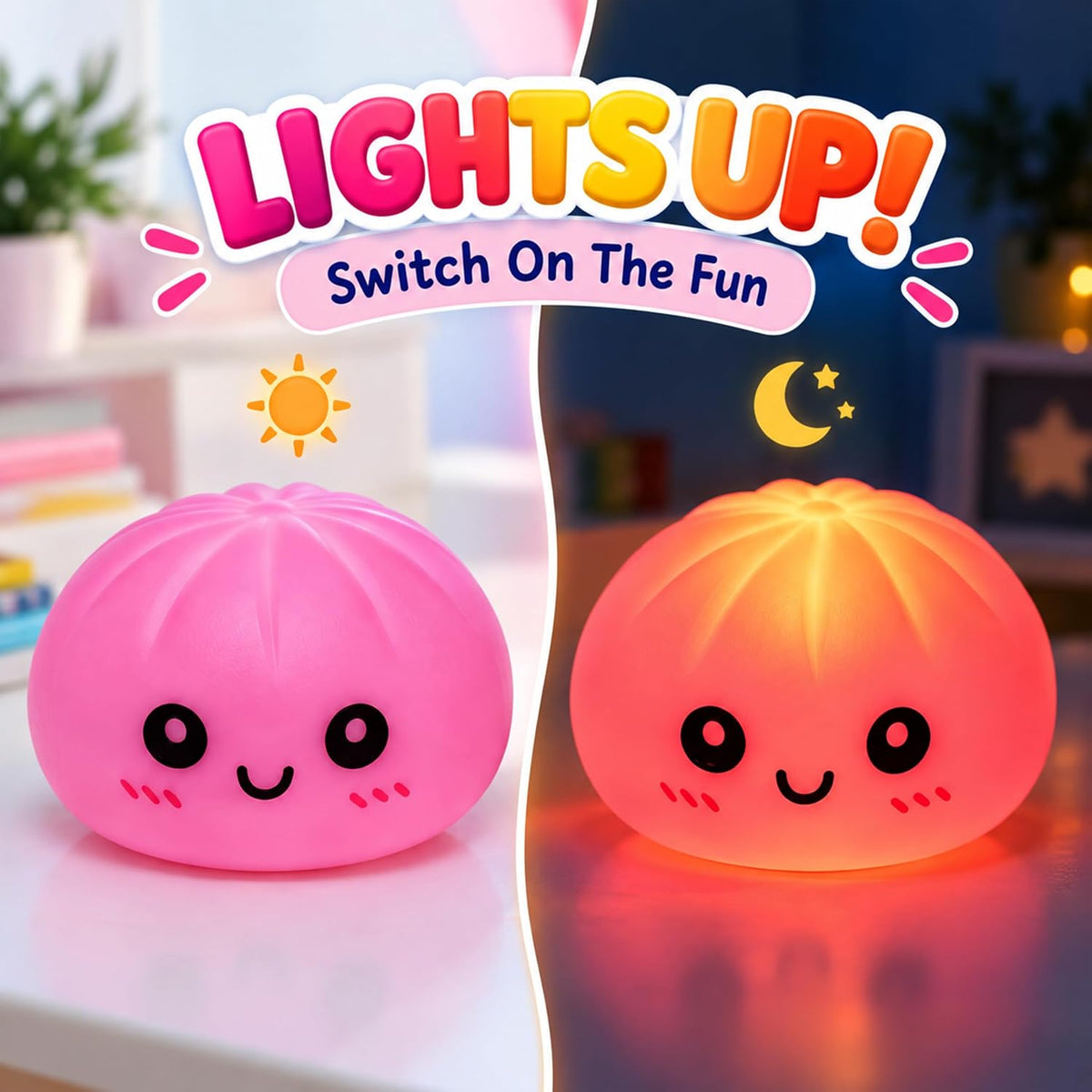 LED Light Up Squishy Dumpling Toy - 8.5cm
