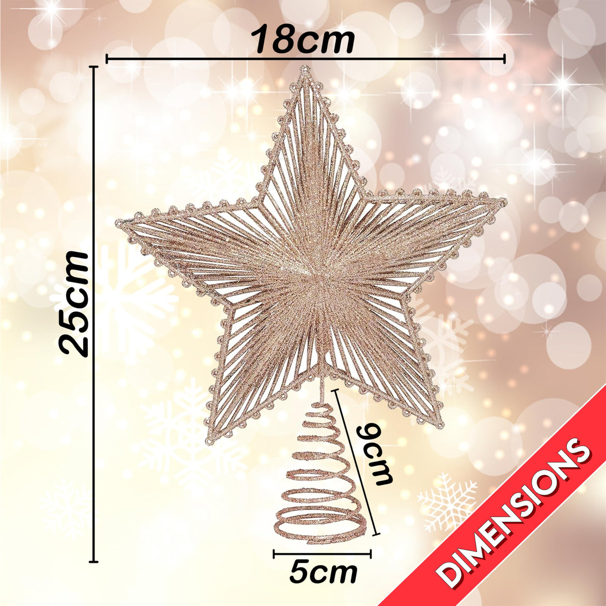 Glitter Star Christmas Tree Topper