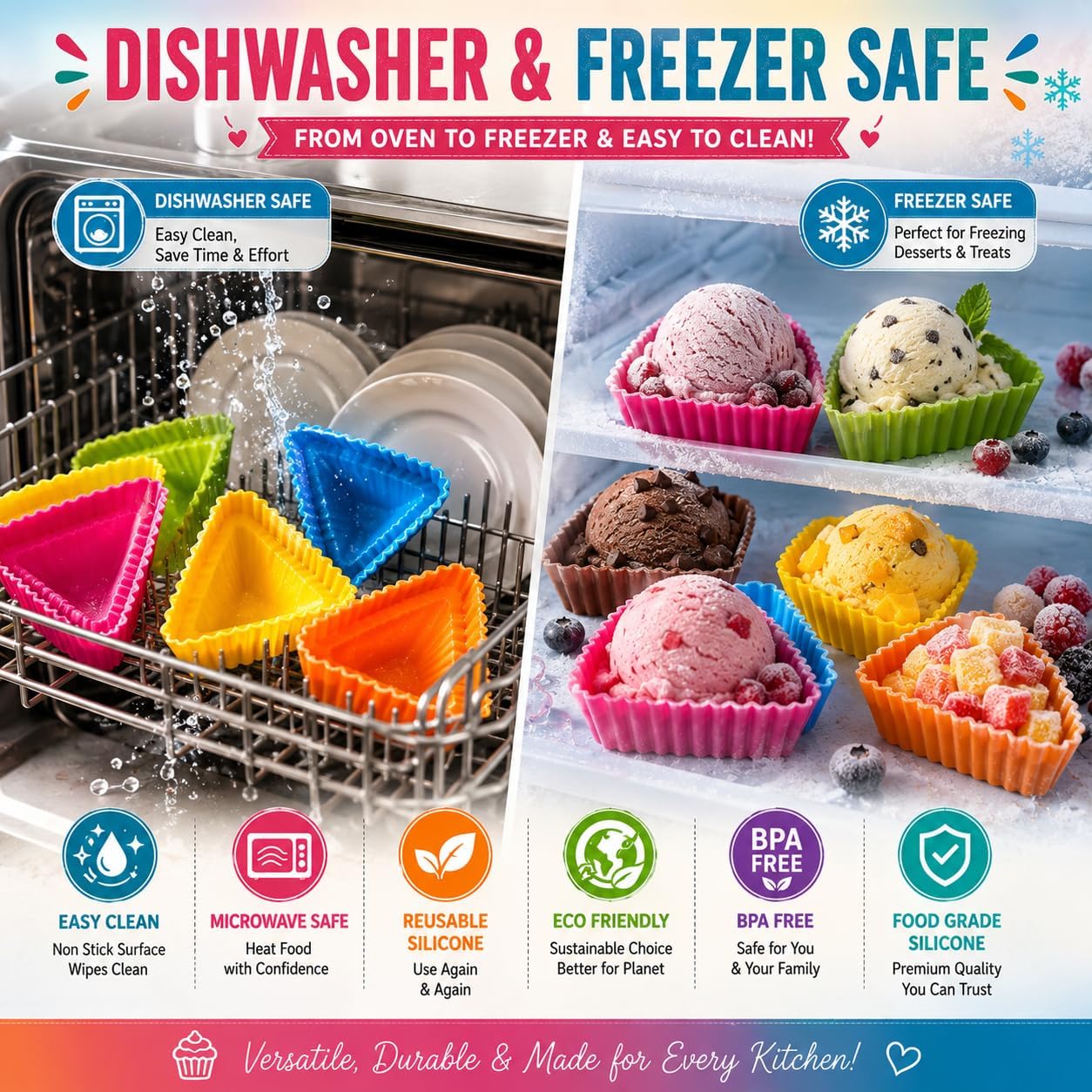 6cm Triangle Silicone Baking Moulds