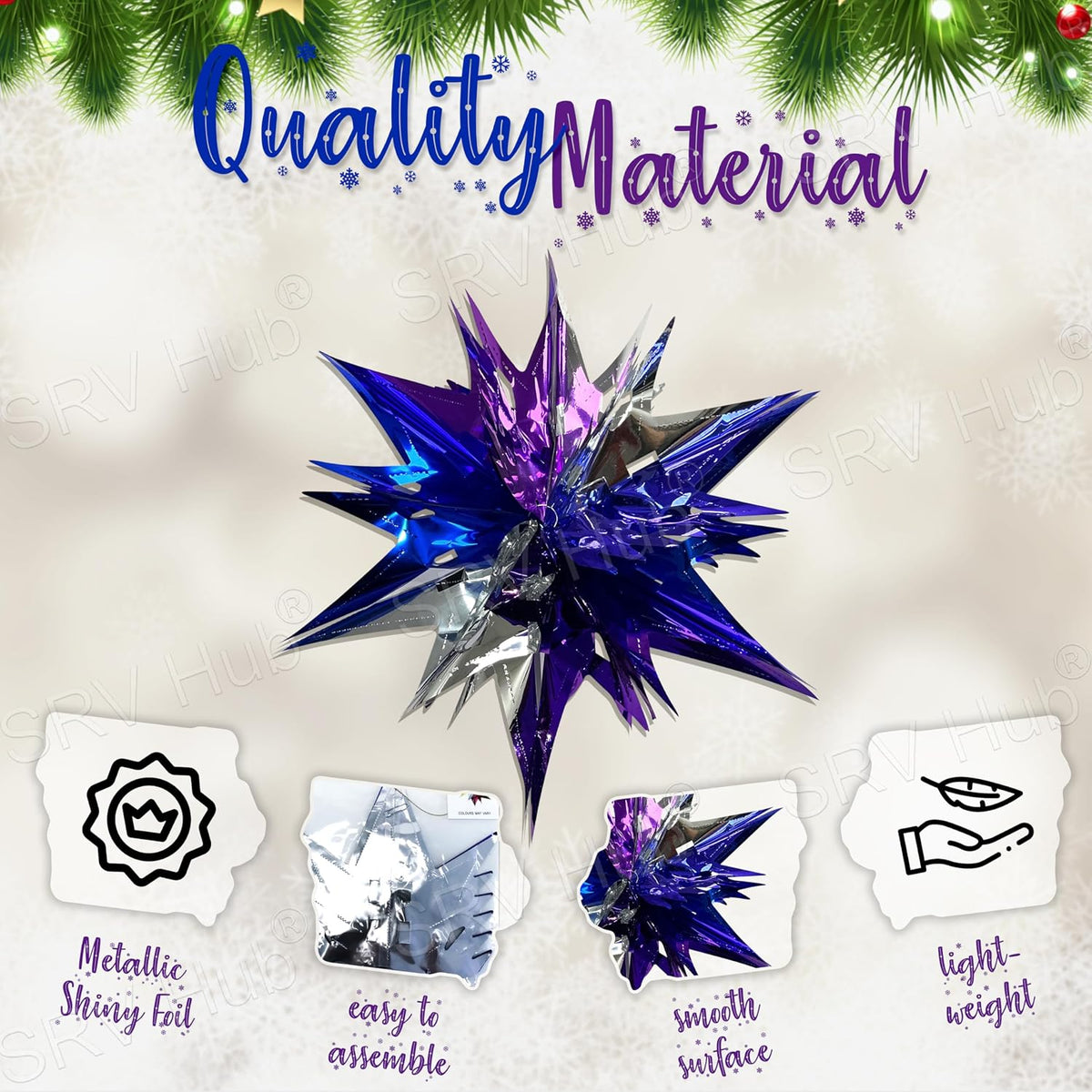 60cm Starburst Christmas Foil Hanging Decorations