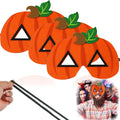 3x Halloween Pumpkin Felt Masks with Adjustable Elastic Strap