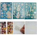 3x Sheets Iridescent Window Stickers - (Reindeer, Snowman, Santa)