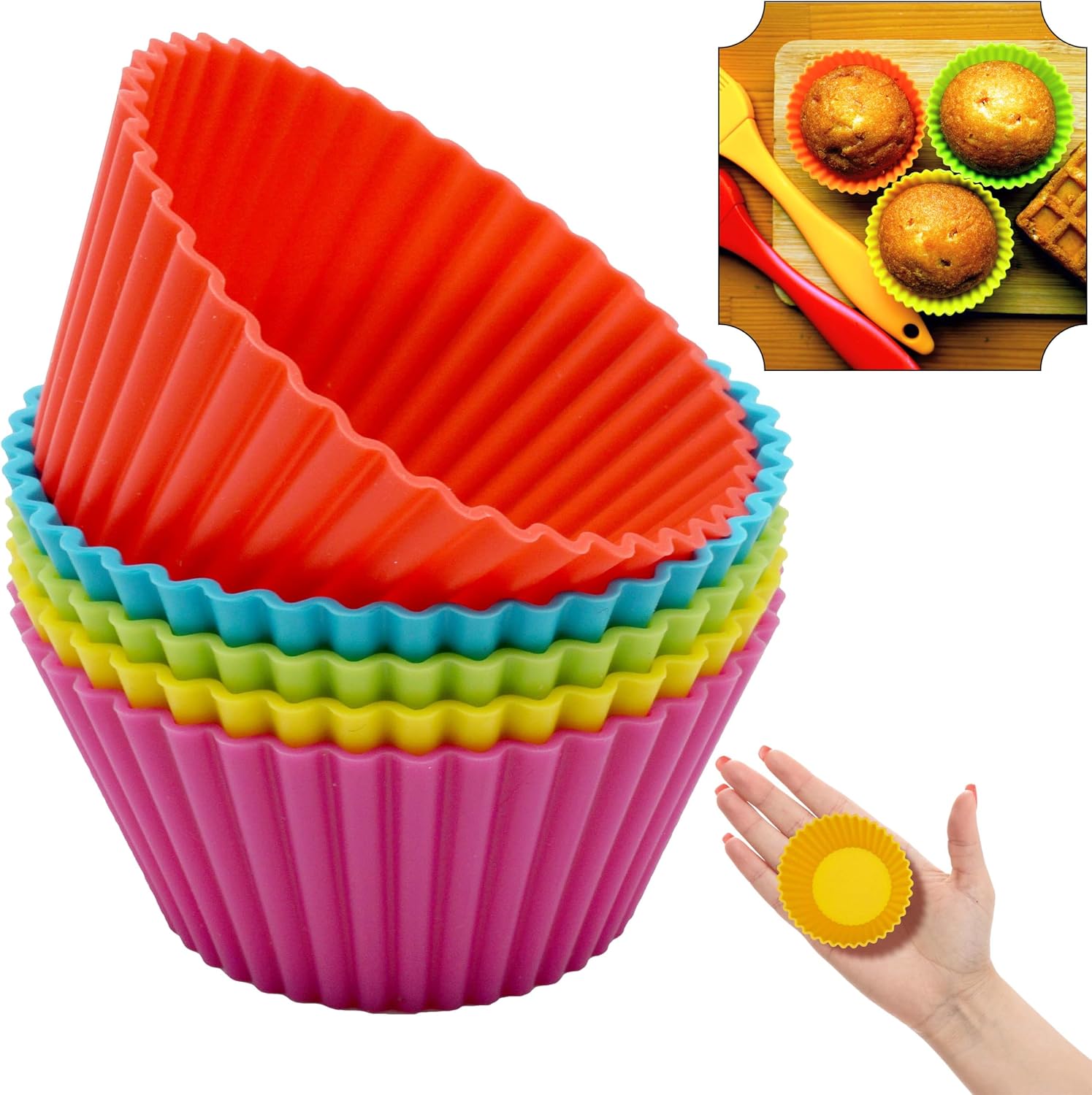 12x Reusable Silicone Muffin Moulds