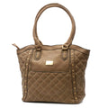 Ladies Faux Leather Beige Tote Bag