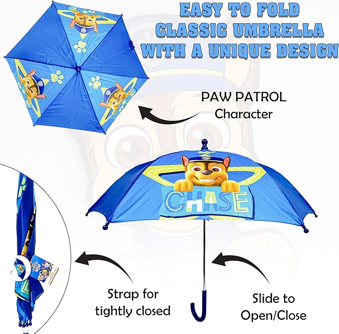 PAW Patrol Chase Kids Licensed Classic Umbrella 70cm – view 4